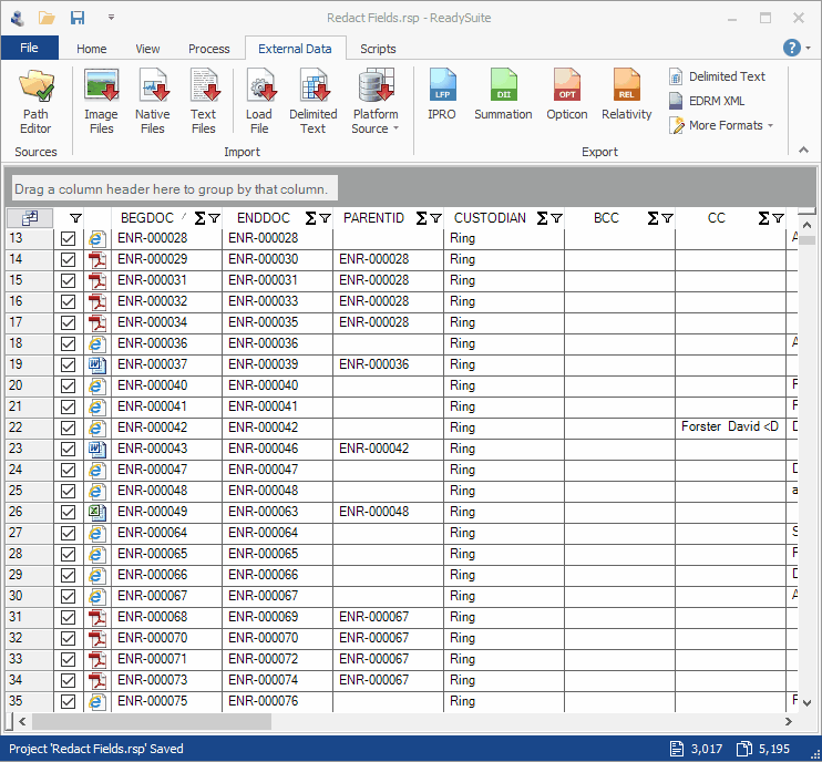 ReadySuite Script - Redact Fields
